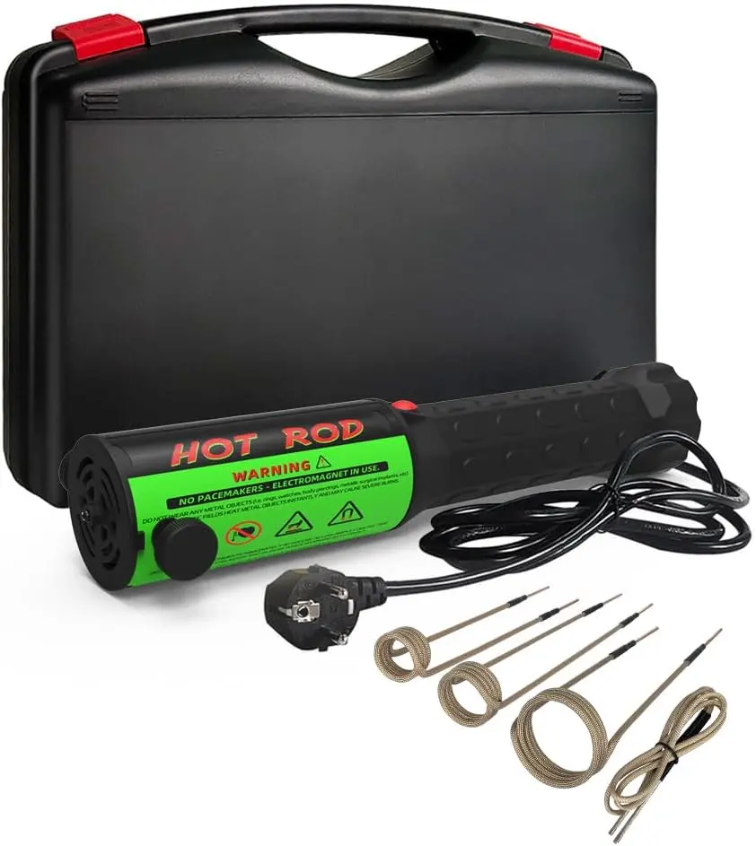 Solary Magnetic Induction Heater Kit - 1200W 110V Power Tool with Metal Coils, 4 Coil Set, LED Lighting for Rusted Screw & Nut Removal, 1200W Power