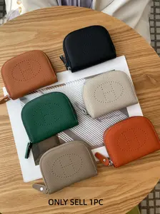 High-Value Small-Batch Card Holder Women Genuine Leather Compact Multi-Slot Anti-Magnetic First Layer Cowhide Zipper Wallet