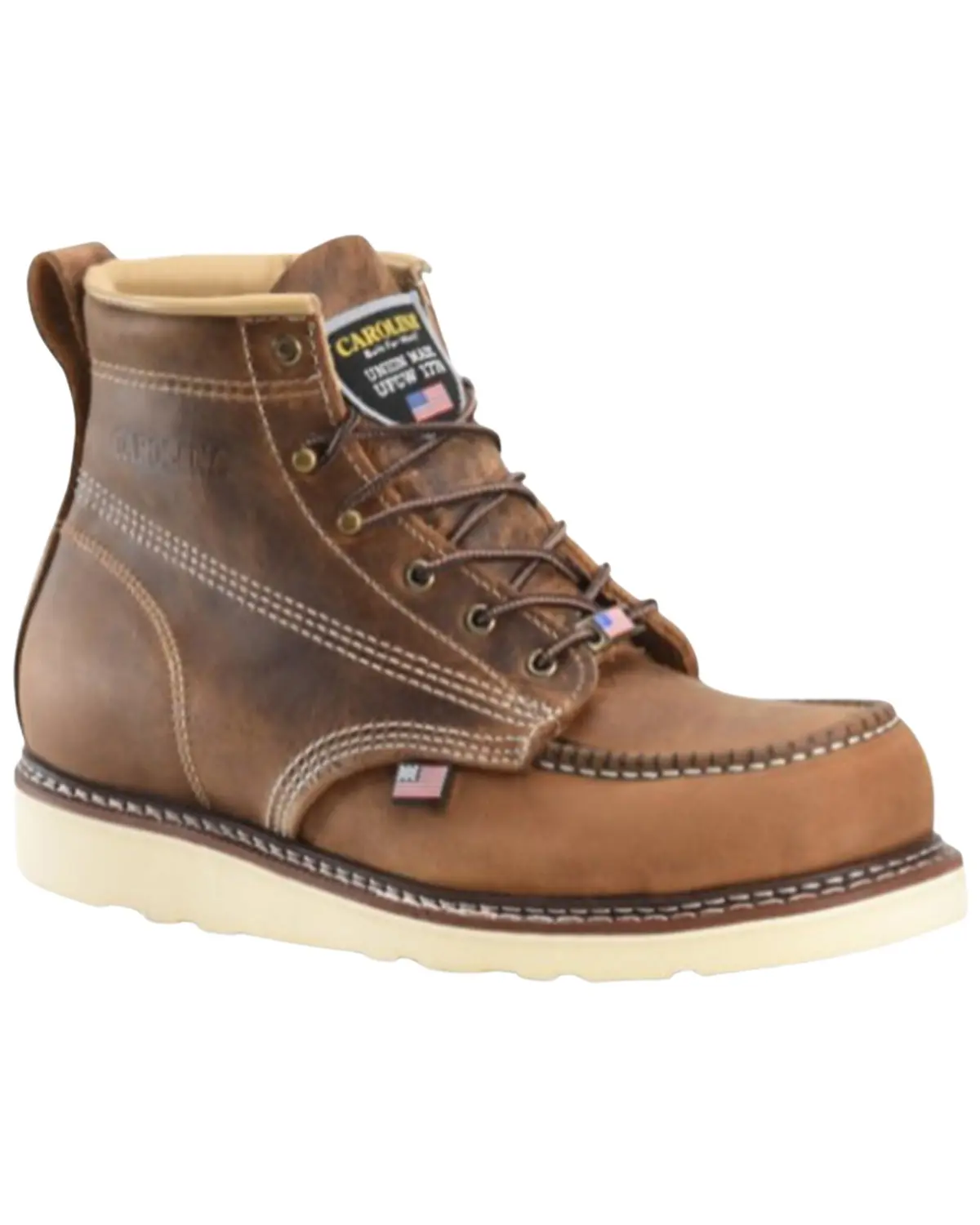 Carolina Men's Men'S 6" Domestic Amp Usa Wedge Moc Work Boot Steel Toe - Ca7811