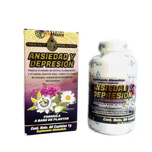 Natural de México Ansiedad y Depresión 60 Capsules - Maneja el Estado de Ánimo, Energía y Meditación, No Dairy, Dairy Free, 60 Caps for Adults - Fitness, Bathroom Supplement Healthcare supplements capsule women vitamins