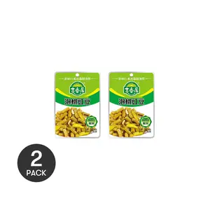 JI XIANG JU Instant Pickled Green Beans Spicy & Sour Crunchy Snack 3.1oz - Sichuan Specialty