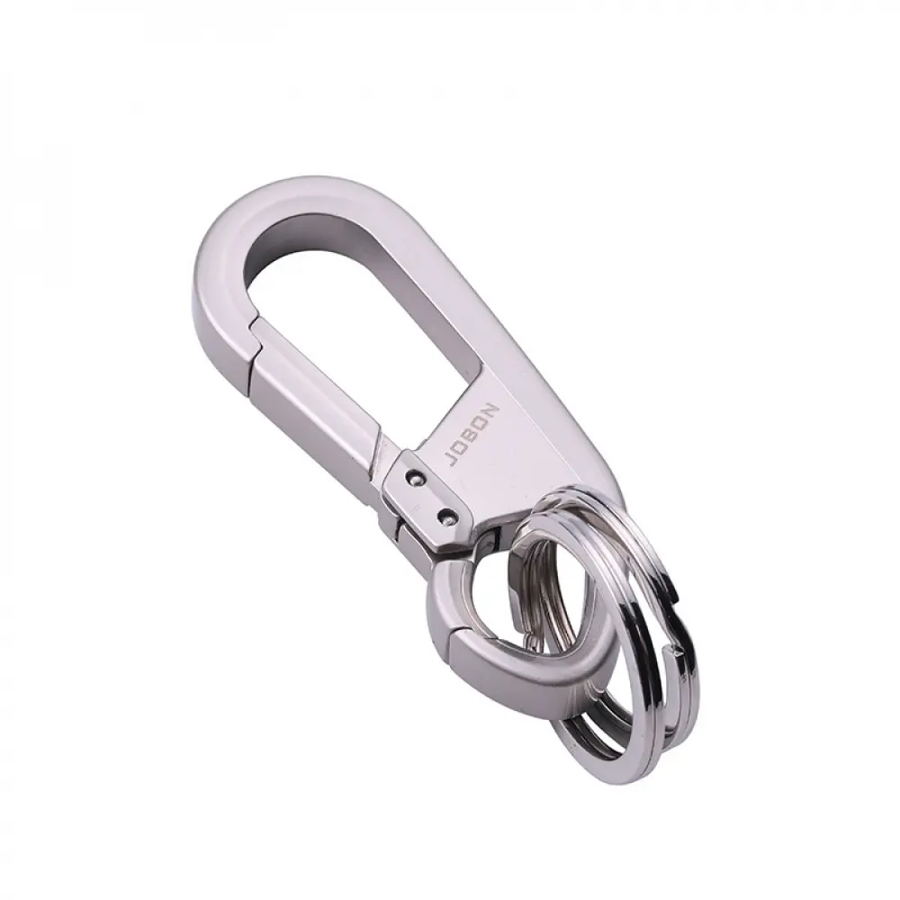 Zinc Alloy Car Keychain For Men Women, Heavy Duty Waist Hanging Key Holder With Double Key Rings, Anti‑Lost Carabiner Key Chain Gift