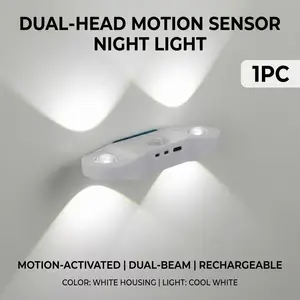 Dual Eye Four Cat Eye Motion Sensor Light, Three Color Temperature Dimmable USB Charging, Ideal for Bedroom Living Room Hallway Entrance, Festive Decorative Ambient Light