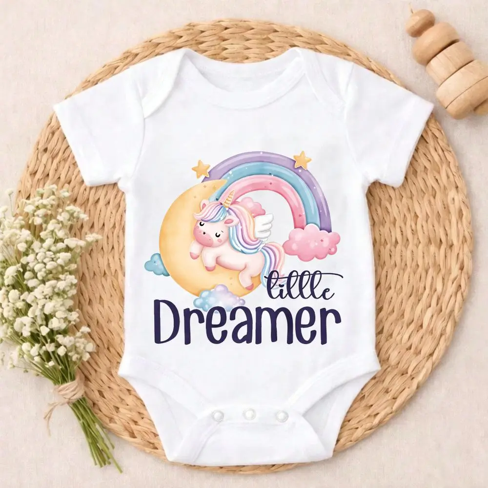 Newborn Baby Bodysuit Romper Set Unicorn Rainbow Moon Cloud Stars Button Closure Easy Match Lightweight feature Baby Clothes Perfect Gift for Baby Showers, Parents & Grandparents, Ideal for Coming Home, Celebrations & Daily Wear