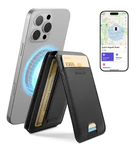 SURITCH for MagSafe Wallet with Find My Functionality, NFC Supported Card Holder with RFID Blocking, Magnetic Wallet with Adjustable Stand Selfie Stick for iPhone 17/16/15/14/13/12 Series