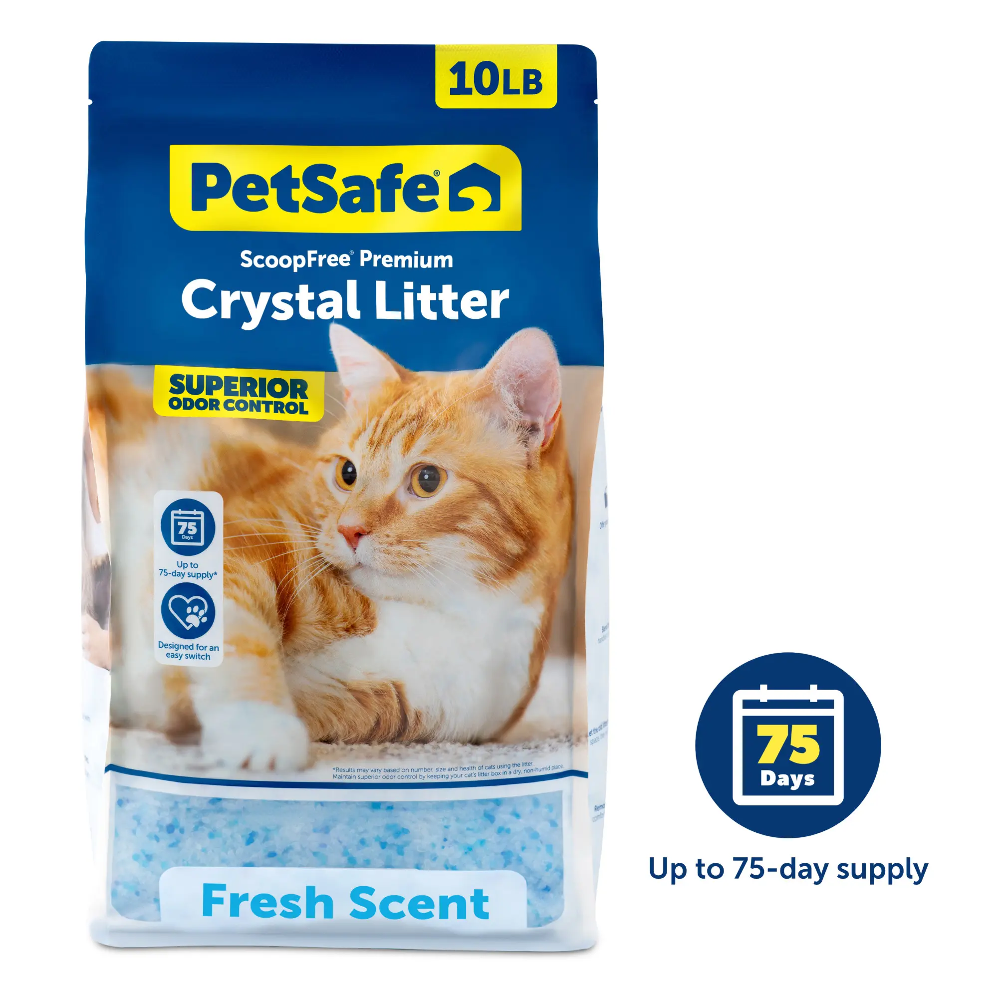 PetSafe ScoopFree Premium Fresh Crystal Cat Litter For Household Odor Control 10 lb Bag Lasts Up To 2.5 Months