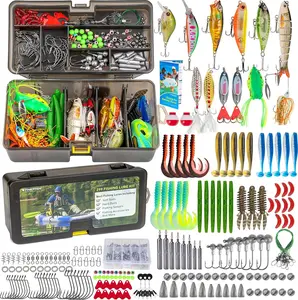 THKFISH 299PCS Bass Fishing Lures  Kit- Secret Weapon Soft Baits with Frogs,  Worms,Crankbaits,Jigs & Spinnerbaits -Soft & Hard Baits Lifelike Swimbaits Kit with Tackle Box Included for Freshwater Saltwater
