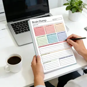 50/100/150/200 Sheets Brain Dump Planner Notepad, Creative Productivity Planning Pad, Daily Idea Capture Task Organizer, Efficient Work Planning Memo Pad, Perfect for Office Desk Study Work Time Management