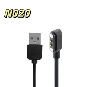 N020 Magnetic Smartwatch Charging Cable, 2-Pin USB Interface, Flat Anti-Tangle Design, Safe Magnetic Connection, Ideal for Smartwatches