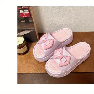 Women's Platform Sandals - Non-Slip Cushioned Sole, Pastel Pink & White, High Quality Shoes for Everyday, Parties, Beach - PU Upper & Rubber Outsole, Casual Footwear, Stylish Footwear, Durable Construction, Opentoe Design, Fashion Lovers