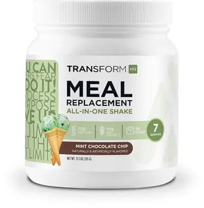 TransformHQ Meal Replacement Shake Powder 7 Servings (Mint Chocolate Chip) - 20G Protein per Serving, Non-GMO
