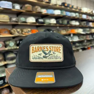 Barnes Woven Patch Rope Hat - Black