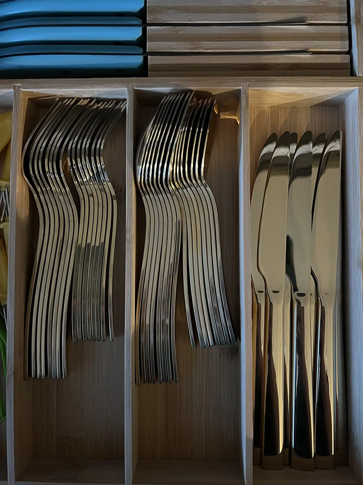 8 Set Silverware 40 Piece Flatware Cutlery Set Stainless Steel Luxury Square Tableware