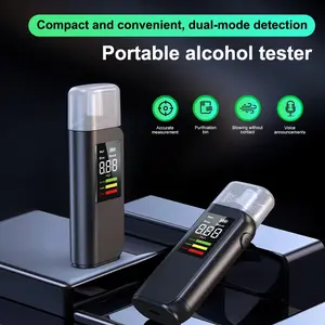 Alcohol Detector Breathalyzer High Precision Portable Alcohol Tester for Home Car Use, Reusable Mouthpiece for Clean Hygiene