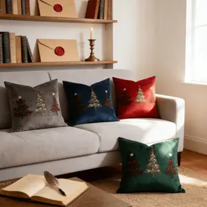 1pc Tree Throw Pillow for Winter Holiday Decor, Cozy Farmhouse Cushions for Sofa Living Room Bedroom Decoration