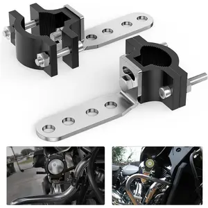 Nilight Aluminum Alloy Powder-Coated Motorcycle Light Bar Tube Clamp Brackets, Anti-Slipping M8 Screw Set, Motor Parts Accessories, Vehicle Accessories, for 0.7-1.2in Round Tubes, Offroad LED Light Pods, ATV/UTV Front Forks