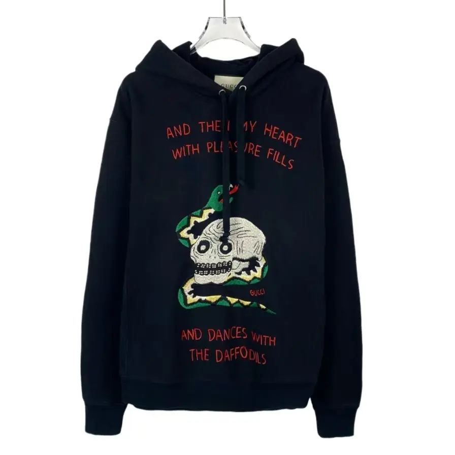 RDLT - Gucci Black Skull Snake Embroidery Hoodie Size M