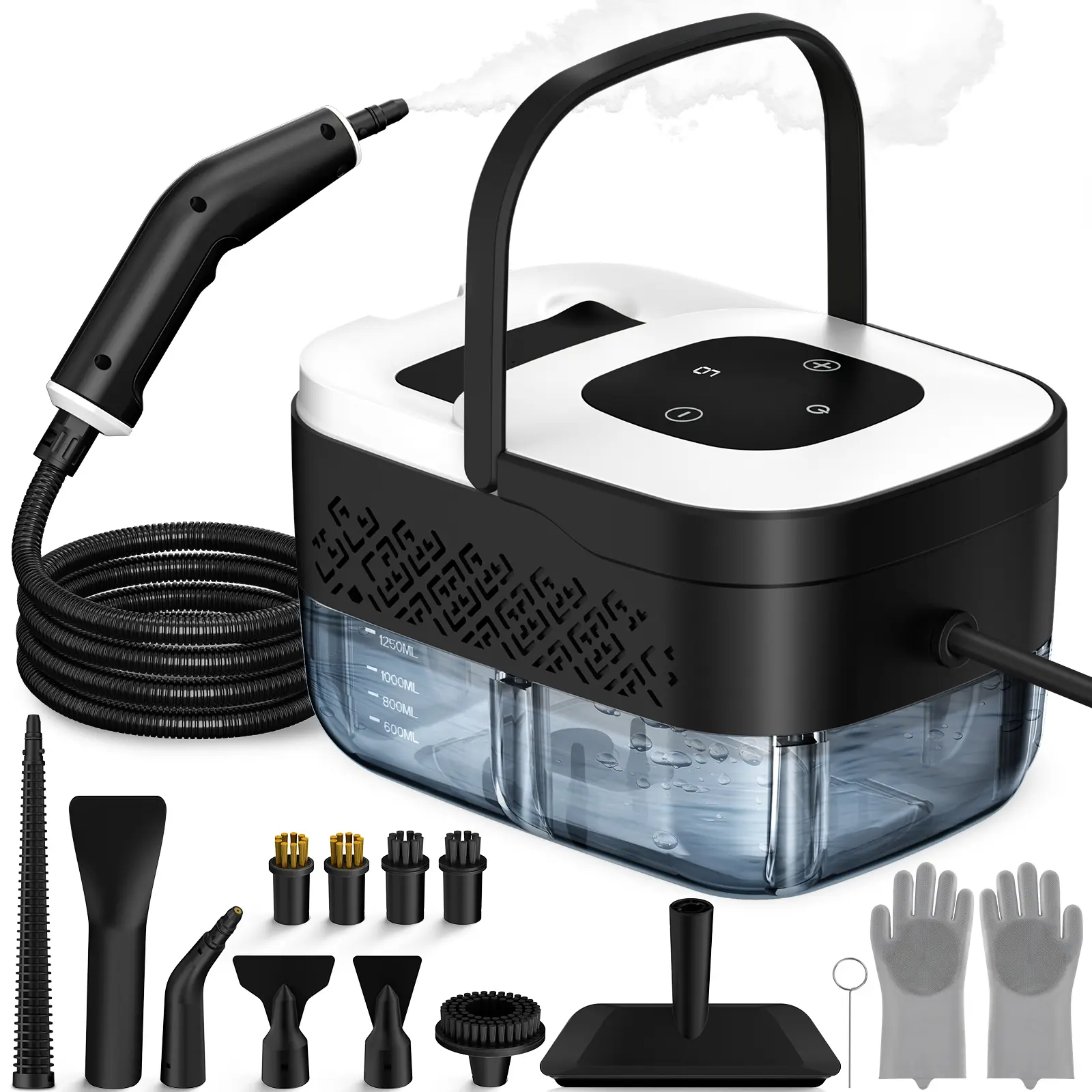 Portable Steam Cleaner with 16-Piece Accessories, 6-Level Adjustable & 15s Fast Heat-Up Handheld Steamer for Home, Tile, Grout, Grease, Car Detailing, backtoschool, glowup