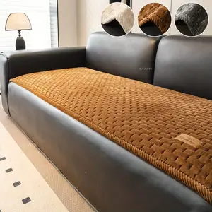 Handmade Quilted Plush Sofa Cushion, Thick Non-Slip Luxury High-End Sofa Cover, Soft Durable Anti-Slip Floor Mat, Pet Friendly, All Seasons