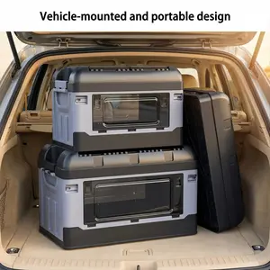 UTEK Foldable Car Storage Box, Large-Capacity Trunk Organizer, Car Storage Organizers, Thickened, wear-resistant and sturdy, with multi-compartment design, Compact, portable, ideal for outdoor, fishing, camping, perfect for sedans, SUVs, vans