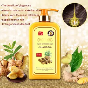 (3X) Ginger King Shampoo 500ml - Hair Growth Support & Anti Hair Loss Nourishing Thickening Conditioner Cleansing for Fuller Volume