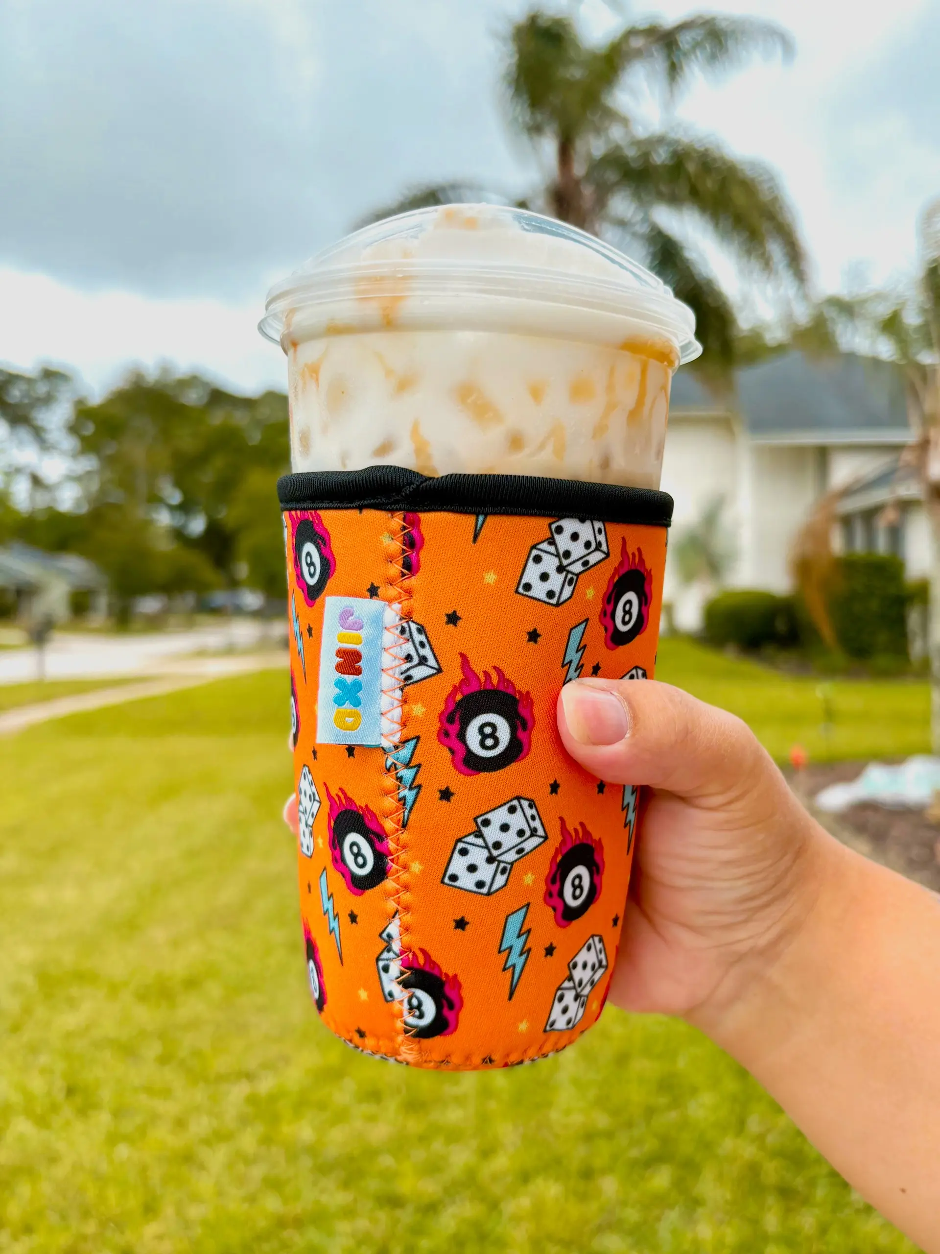 Millennial 8-Ball & Dice Insulated Coffee Sleeve, Drinkware