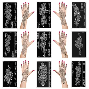 Tattoo Stencils kit,Temporary Tattoos Stencils Reusable Tattoo kit for Hand Forearm Airbrush Tattooing Template, Indian Temporary Tattoo Stickers
