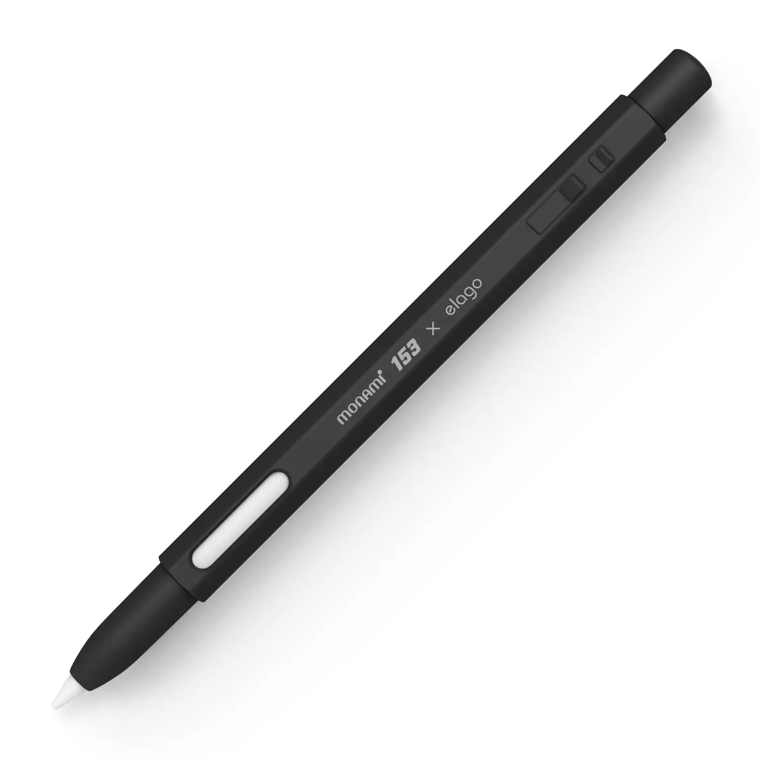 elago X MONAMI Case for Apple Pencil 2 - Retro Design, Durable Silicone Protective Stylus Cover Accessory  [Black]
