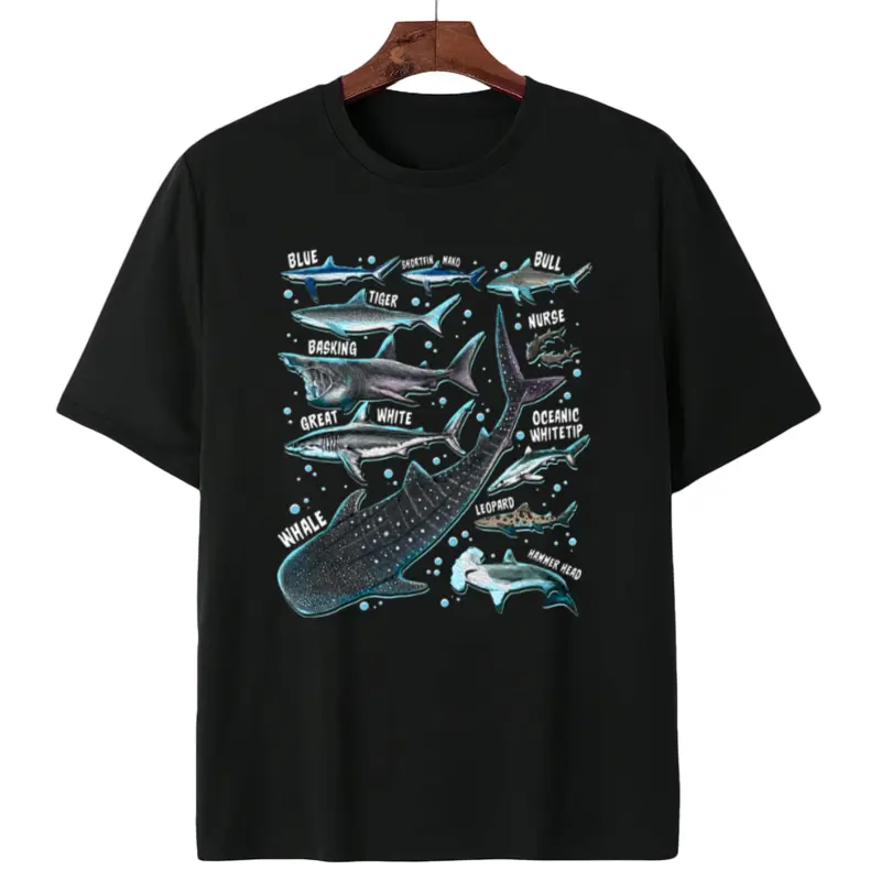 Shark Species Shark Gifts Shark Faces Tee Marine Biology T-Shirt