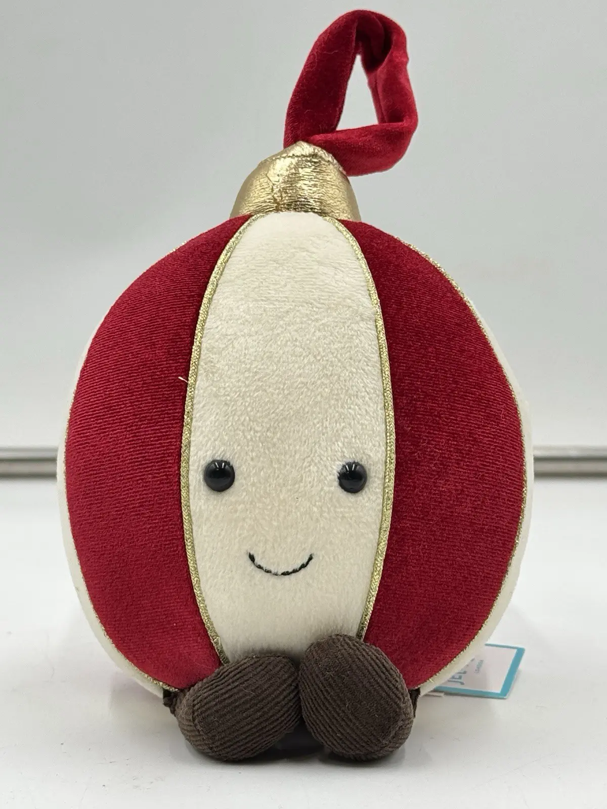 Jellycat Amuseables Bauble Ball Ornament Red White