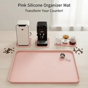 Mini Fridge Silicone Mat with Raised Edges - 13.0 Inches X 9.0 Inches