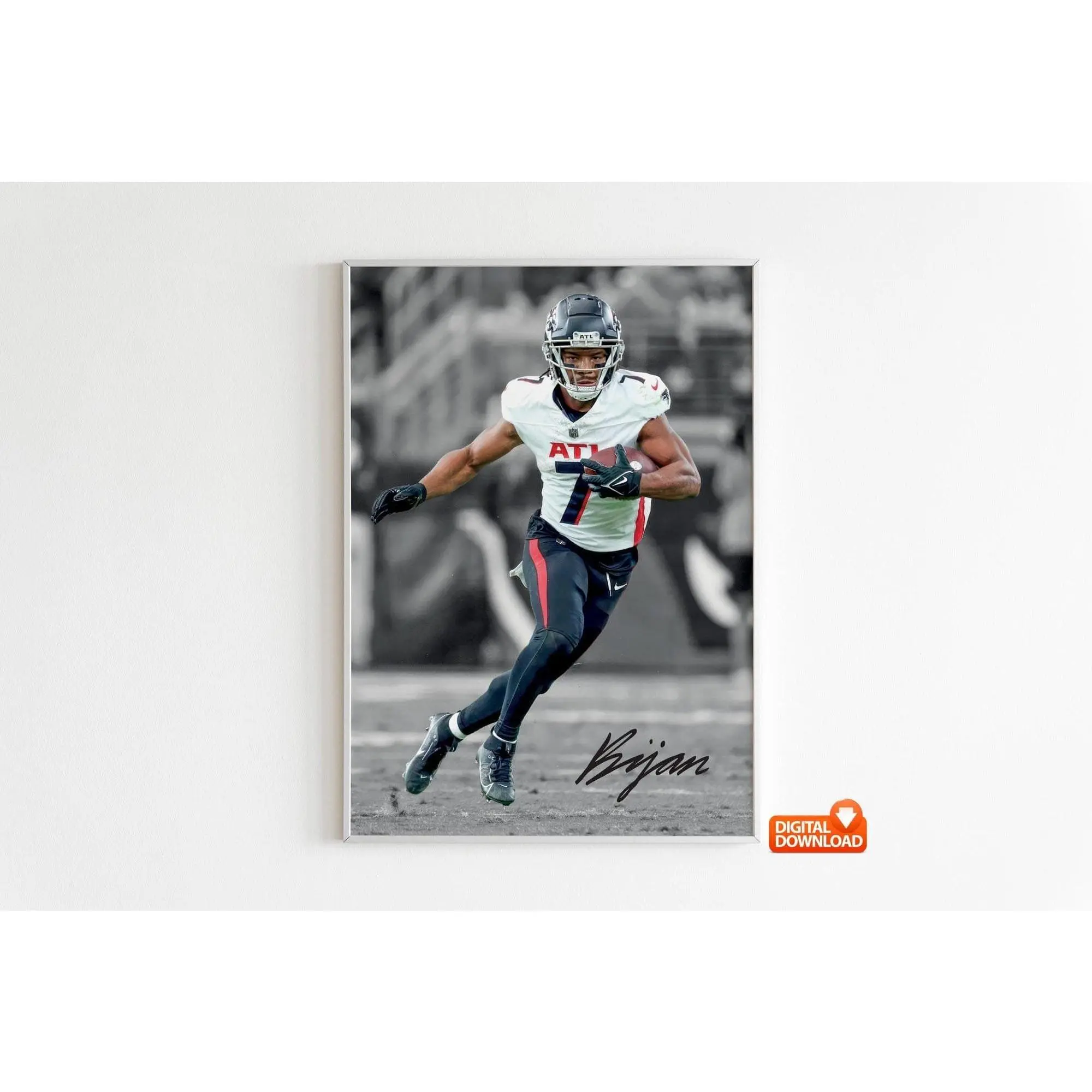 Bijan Robinson Poster, Signed Football Poster, Best Gift For Fans( Unframed - Print Only )