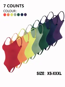 Women's Solid Color Adjustable Strap Shapewear Bodysuit, High Compression Shapewear, Casual Comfy High Stretch Seamless Shaper, Ladies Shapewear for All Seasons