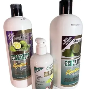 Bergamot Reforzado Con Keratina Aceite de Romero & Colageno - Limited Edition Haircare Set with Cleansing Shampoo, Conditioner & Oil for Smooth Texture and Healthy Hair