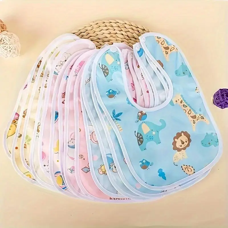 10-Pack Drool Bibs for Toddlers, U-Shaped Crystal Velvet Soft Feeding Bibs for Less Mess, Pink Yellow & Blue Assortment, Less Mess On Shirt