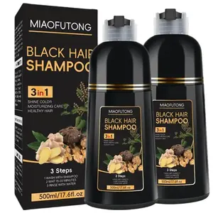 3-In-1 Hair Dye Shampoo, Herbal Ingredients, Moisturizing, Covers Hair, Contains Ginseng Extract, Natural Coloring, Suitable for All Skin Types