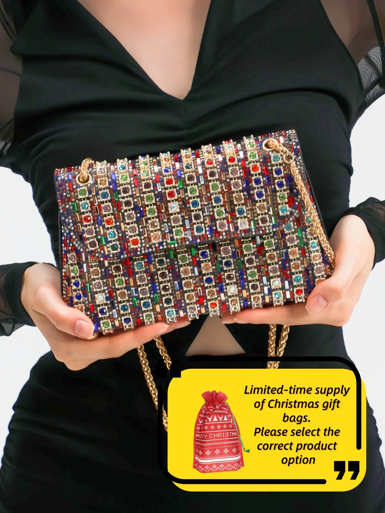 Elegant Rhinestone Crossbody Bag, Evening bag，High-End Design with Chain Strap, Perfect for Women's Daily Commuting or Dates, Fashion Accessory, Fashionable Unique Bags, Rhinestone Decorated Bag, Fashionable Bling Bag