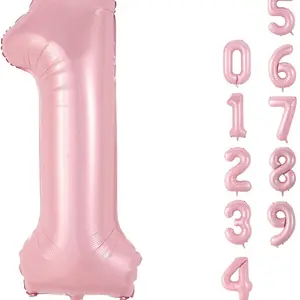 32 Inch Macaron Number Balloon Set, Includes Balloon Film and Straw, Perfect for Birthday Parties, Graduations, Anniversaries, Room Decorations, Prop