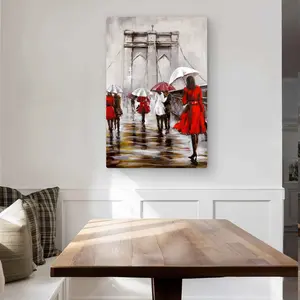 Begin Home Decor C1MP2436I8YZXE 24 x 36 in. Walk on the Brooklyn Bridge Wall Art - Bedroom Brown Metal Print