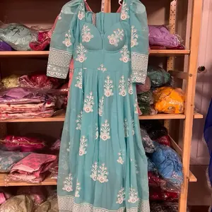 Blue anarkali