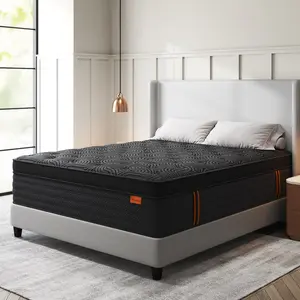 9"12"14" Gel Memory Foam Hybrid Pocket Spring Twin Full Queen King Mattress In A Box, Euro Top Mattresses Medium Firm For Motion Isolation, Edge Support