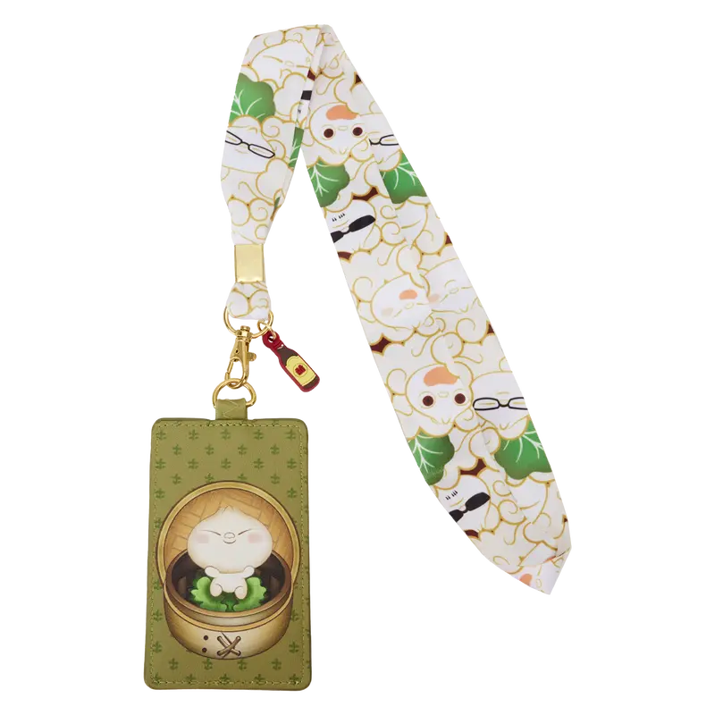 Bao Bamboo Steamer Basket Lanyard with Card-Badge Holder, Office Identification Supplies Accessory Featuring ID Holder for Lanyard, Lanyards With Id Holder