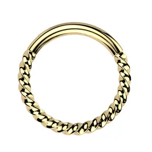 Statement Gold Twisted Rope Septum Piercing - Elegant Design for Secure and Comfortable Look - Geometric Accessory for Daily Use