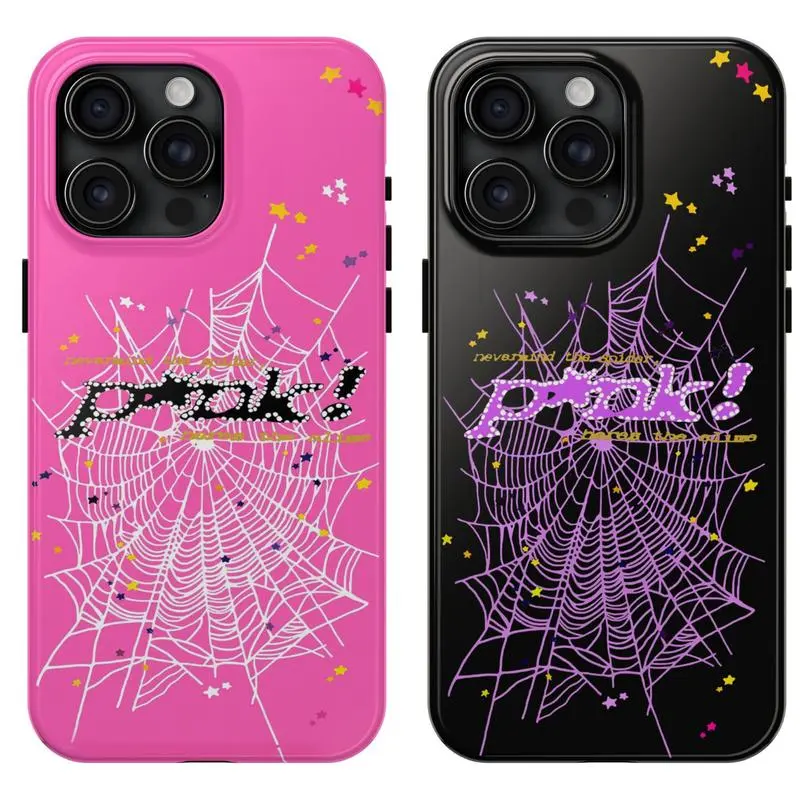 Spider Punk Style Phone Case - Punk Street Style Hip Hop Cover for iPhone-Suitable for iPhone 17/16/15/14/13/12/11 Pro Max/Plusand Samsung Galaxy S23-25, shock-absorbing,