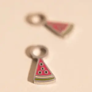 Mini Watermelon Huggie Hoop Charms