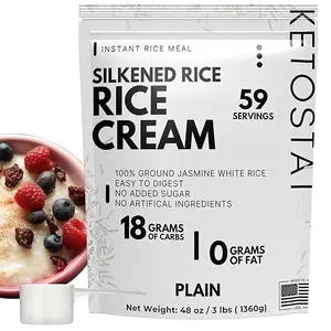 Rice Cream 3 lb – Plain jasmine white rice cereal, 48 oz. Easy-to-digest carb source, long shelf life, emergency & survival food supply.