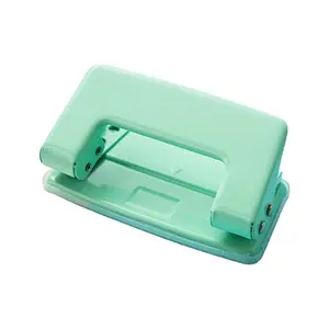 Portable Hole Puncher, Transparent Color Paper Box, Small Dual-Hole Puncher, Easy Punching, Suitable for Binding Cardboard Files Albums, Office Stationery Supplies