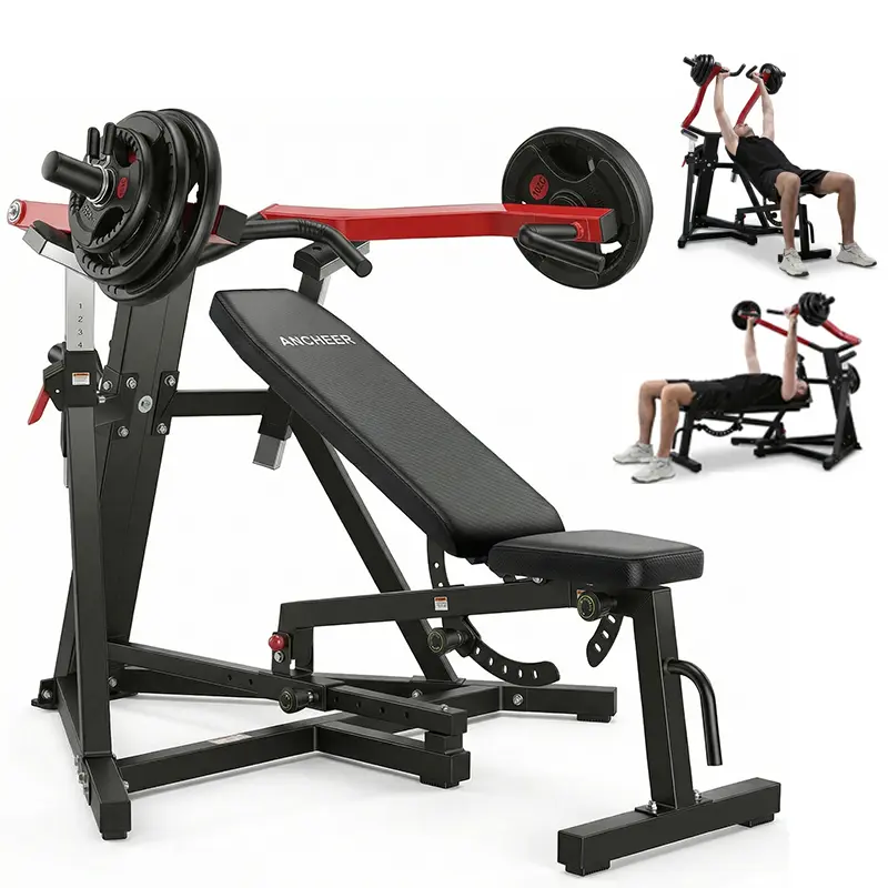 Ancheer Chest Press Machine with Adjustable Incline/Decline Bench, Heavy-Duty Steel Frame with 1250 LBS Capacity, Independent Converging Arms for Home Gym Workouts & Upper Body Strength Training, Chest Press Machines, Shoulder Press Machine, 9-Level Seat