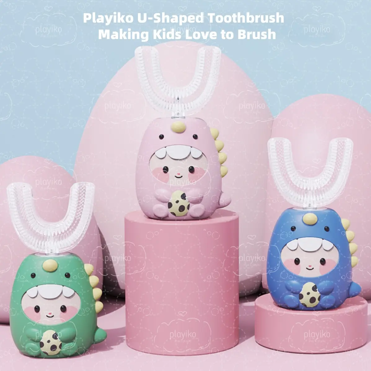 Children Toothbrush Manual | U-shaped | 2 - 14 Years, Soft Bristles, BPA Free | 2 - 4 Pack #cozyvibes #effortlessbeauty Baby Blue