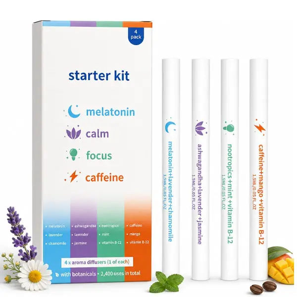 NEW SALE 2026!!! Portable Scent Stick Set 4 Pack, Plant-Based Aroma Stick Assortment, Pocket Size Fragrance Sticks for Home, Office, Travel, Daily Carry, Lavender, Mint, Citrus, Herbal Inspired Scents